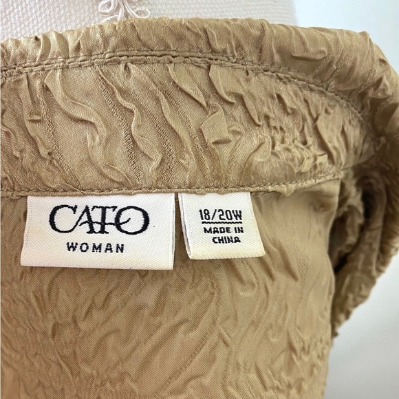 Cato Woman’s Plus Size 18/20W Button Up Gold Brocade Blazer 3/4 Sleeves EUC - Picture 9 of 12